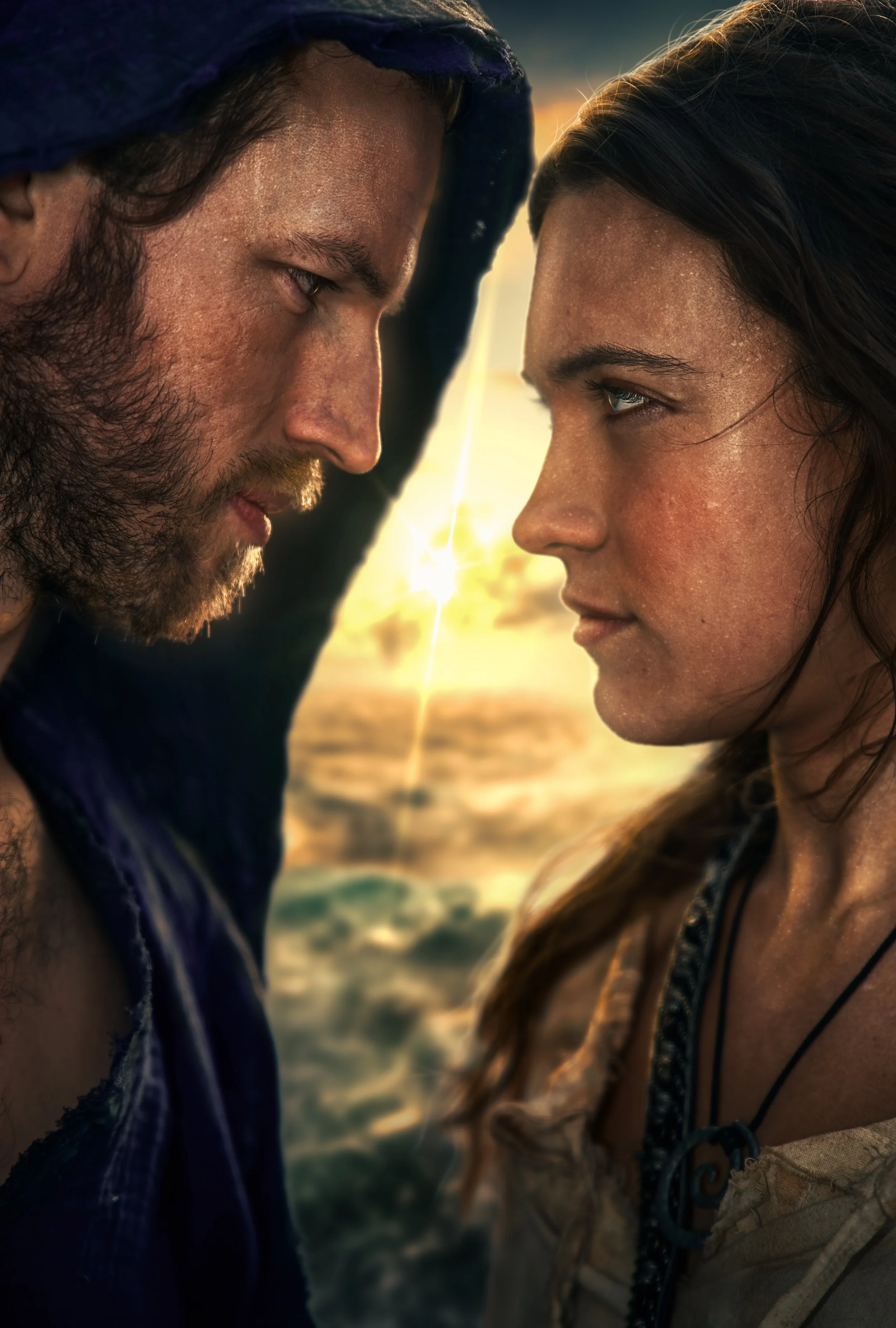 Scarlett and Adrien face off in Tides Eye key art